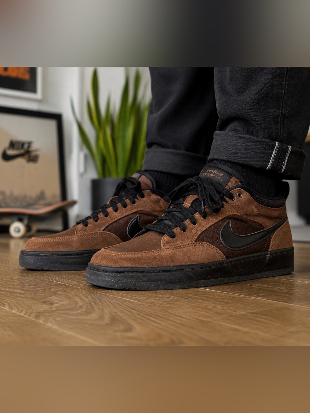 Nike SB Leo Baker Brown Black Skate Shoes Sneakers DX4361-200 Men’s Size 11